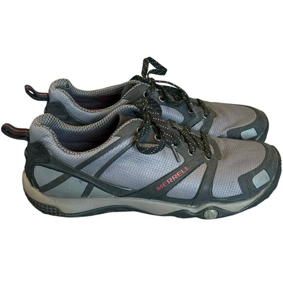 Merrell Castle Rock Hiking Athletic Trail Shoes- Grey, Black, Red - Men’s Size 9 - Picture 1 of 7
